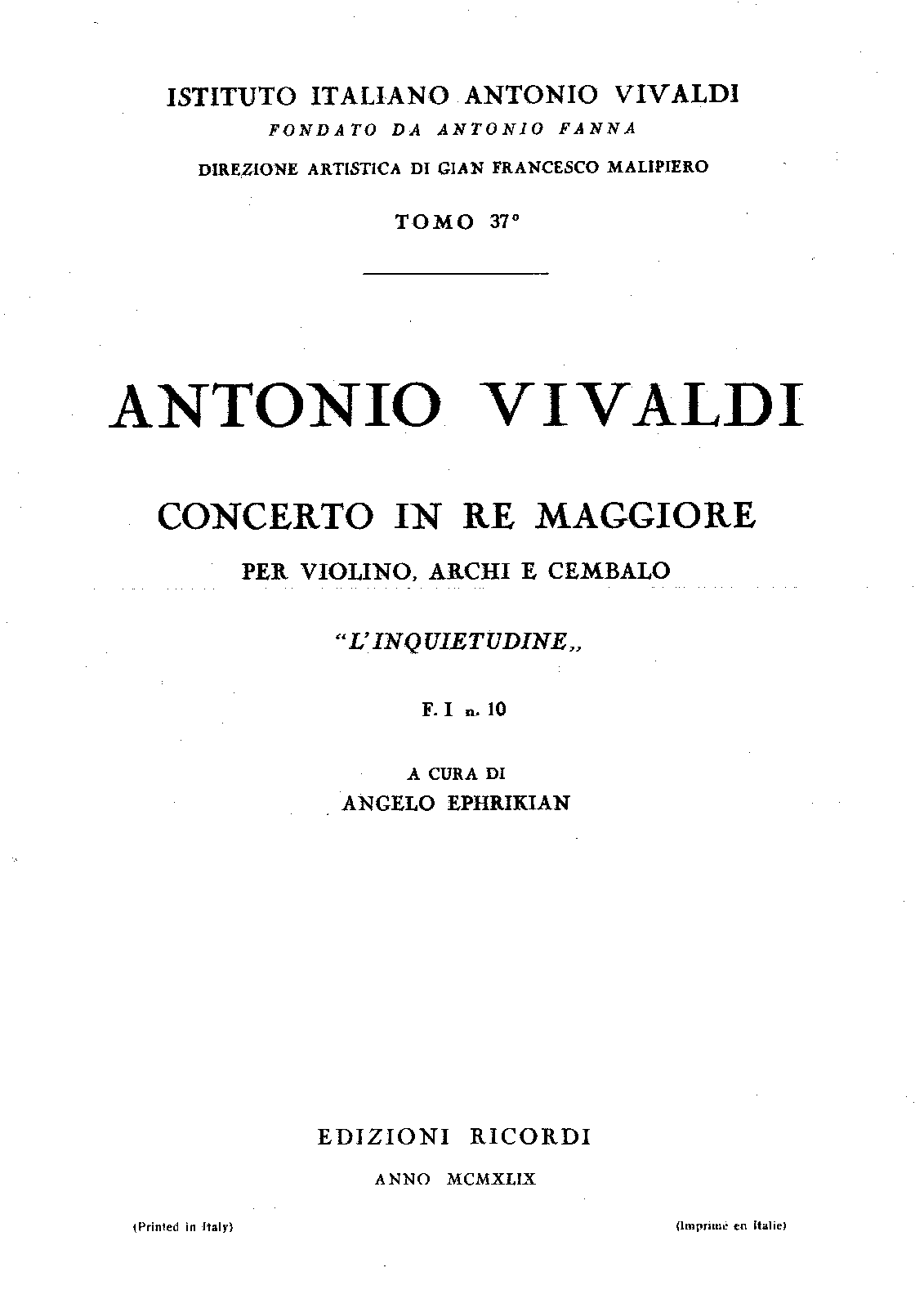 Violin Concerto in D major