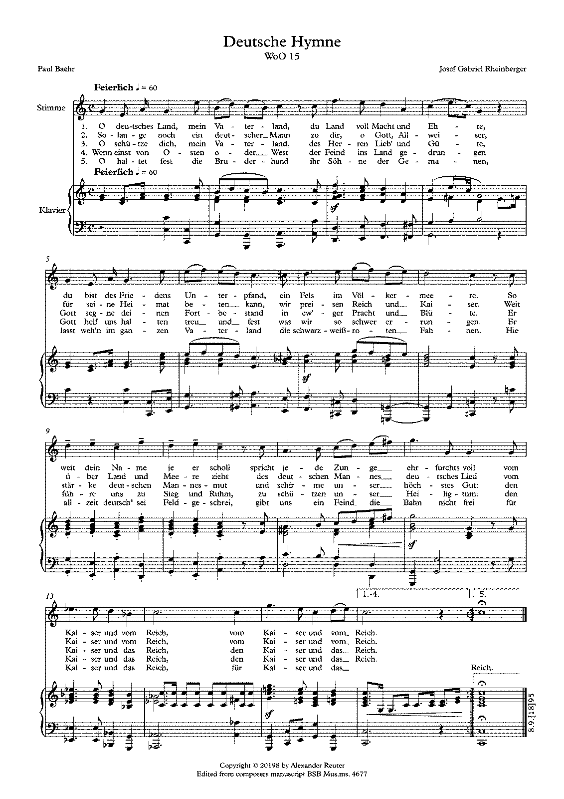 Deutsche Hymne, WoO 15 (Rheinberger, Josef Gabriel) - IMSLP