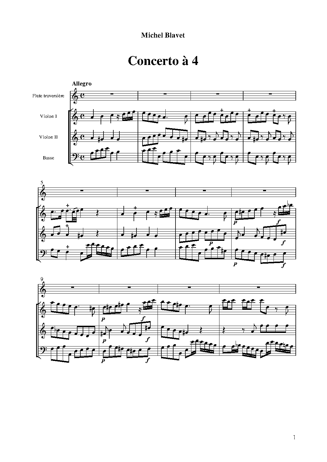 Flute Concerto in A minor (Blavet, Michel) IMSLP Free Sheet Music