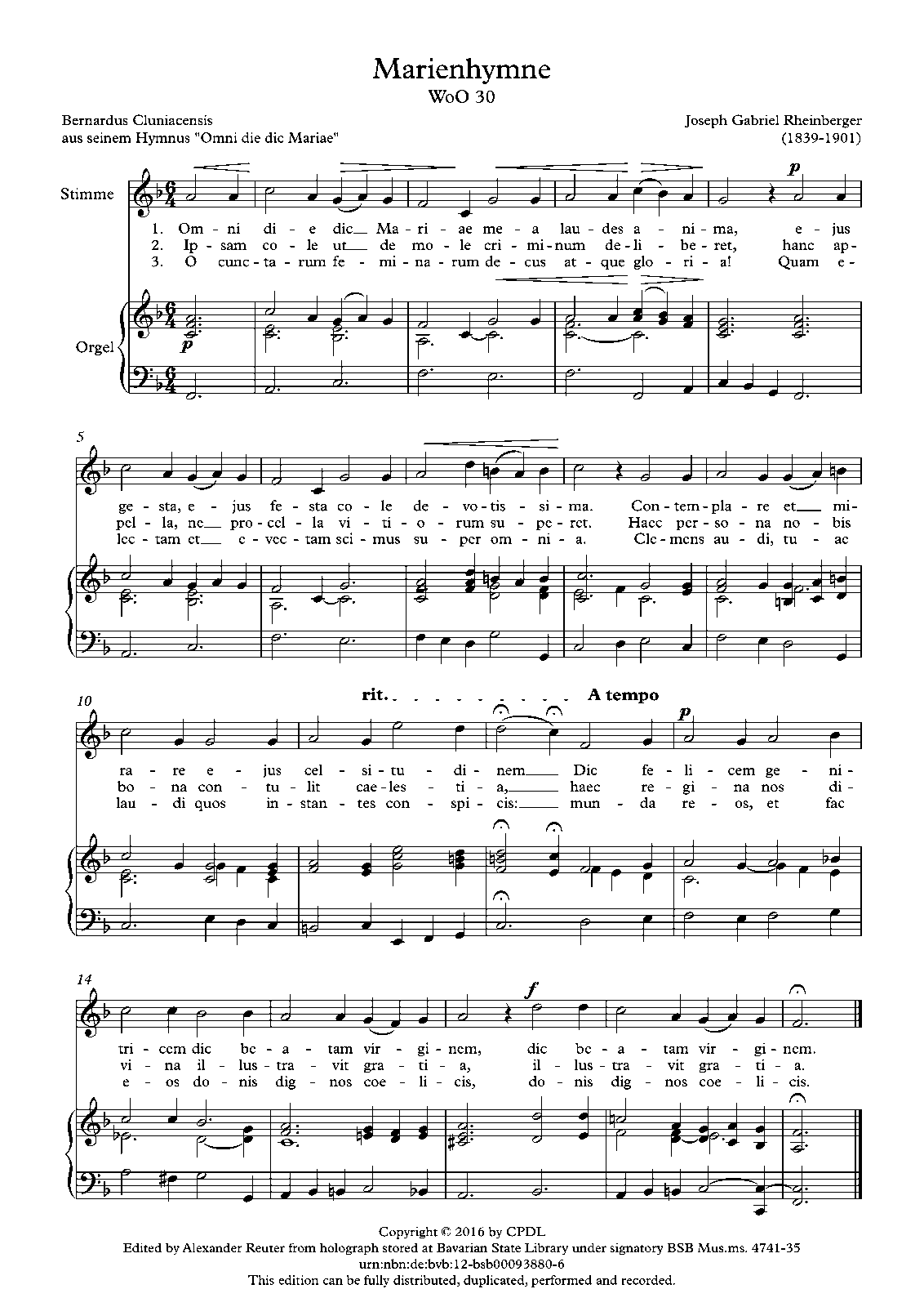 Marienhymne, WoO 30 (Rheinberger, Josef Gabriel) - IMSLP