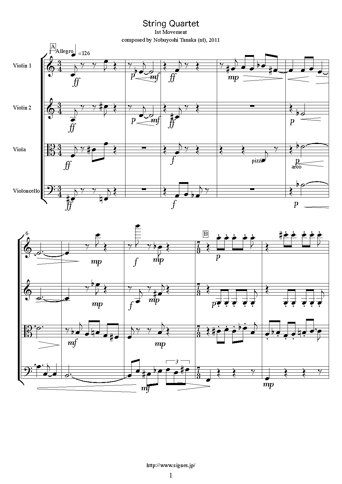 String Quartet (Tanaka, Nobuyoshi) IMSLP