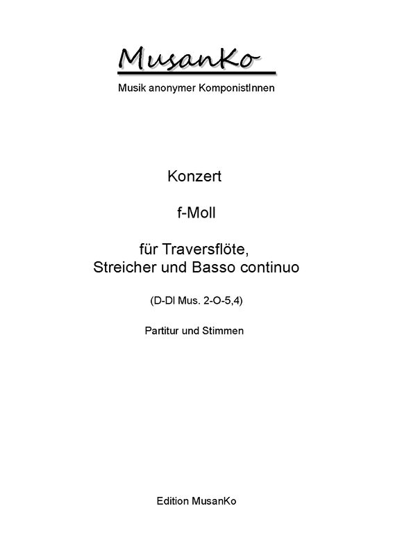 Flute Concerto in F minor, Schrank II∕33∕73 (Anonymous) IMSLP