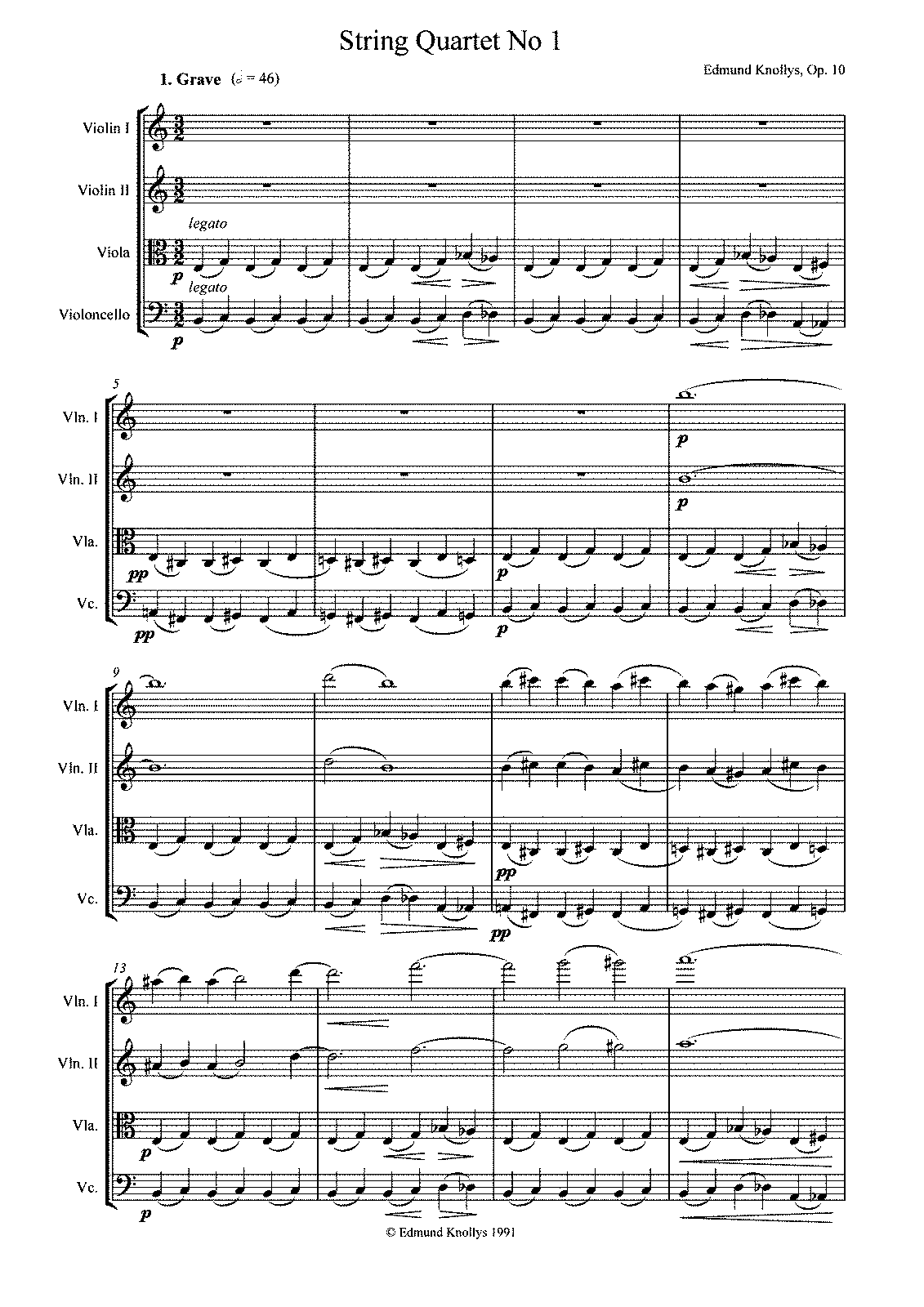 String Quartet No.1, Op.10 (Knollys, Edmund) - IMSLP