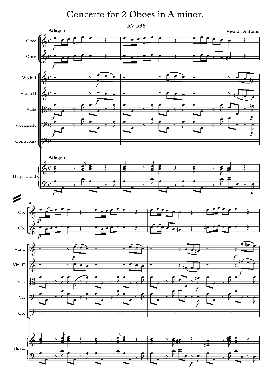 Concerto for 2 Oboes in A minor, RV 536 (Vivaldi, Antonio) IMSLP