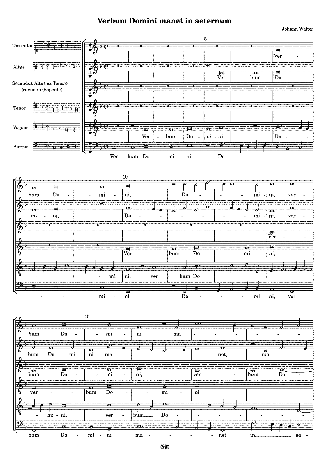 Verbum Domini manet in aeternum (Walter, Johann) - IMSLP