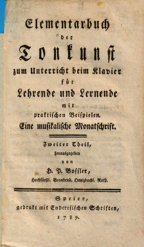 Elementarbuch der Tonkunst zum Unterricht beim Klavier (Bossler, Heinrich Philipp) IMSLP