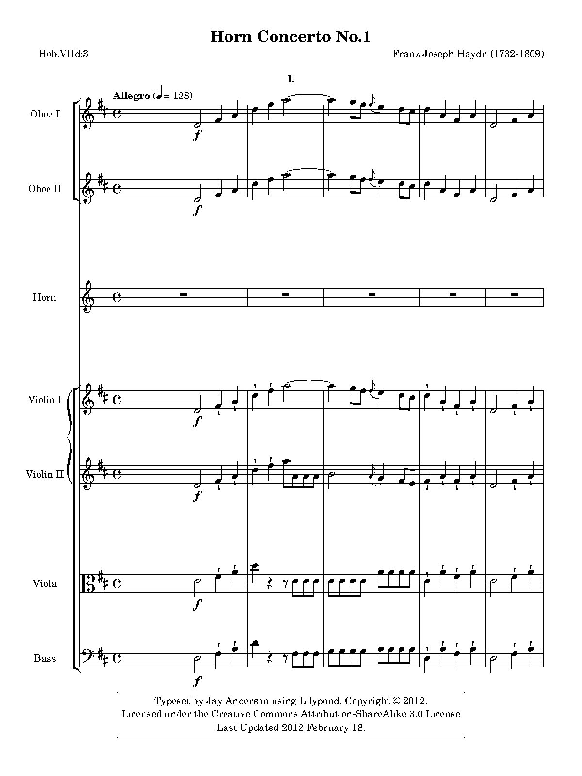 Horn Concerto No.1 in D major, Hob.VIId3 (Haydn, Joseph) IMSLP