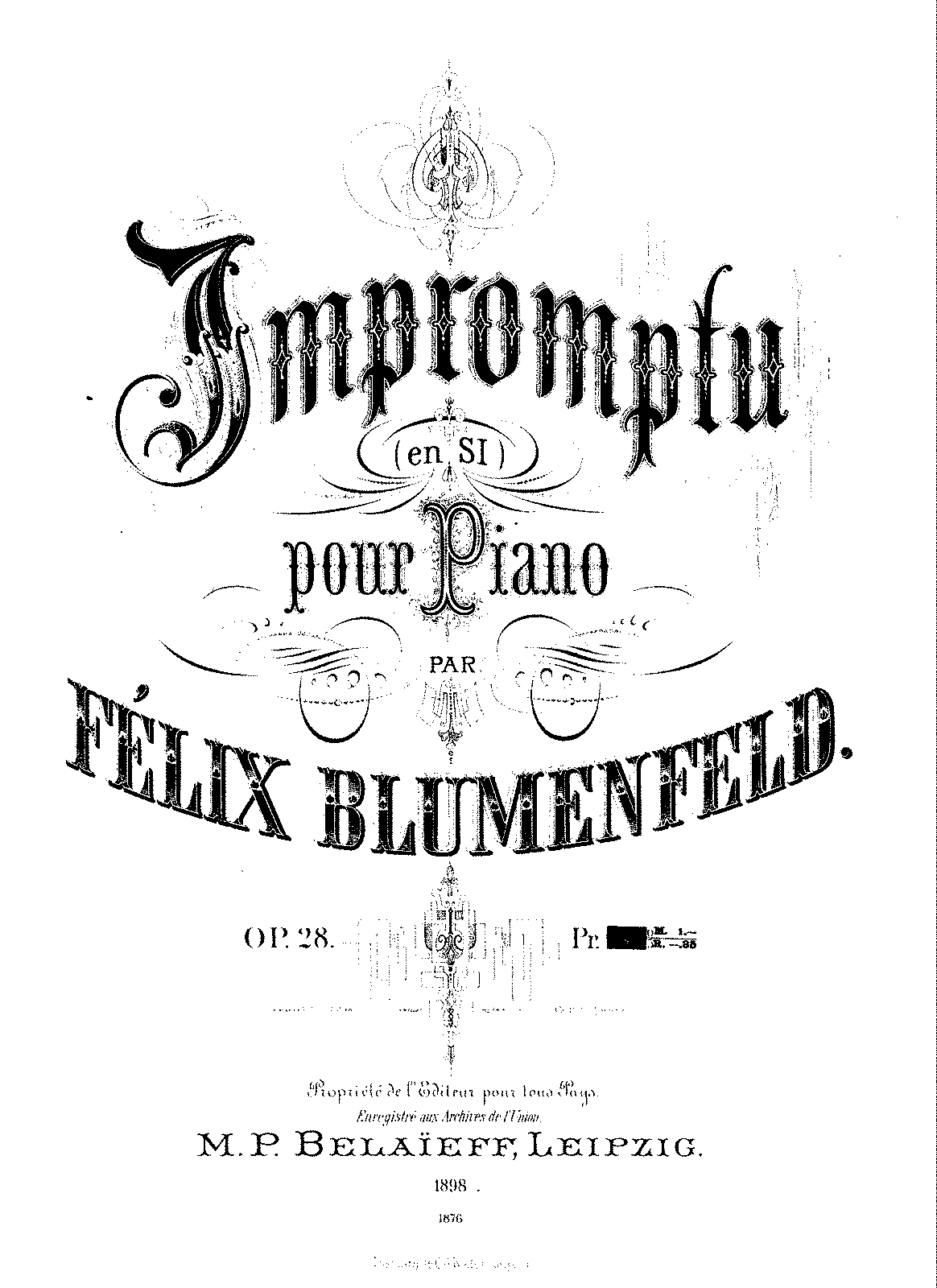 Impromptu for Piano, Op.28 (Blumenfeld, Felix) - IMSLP