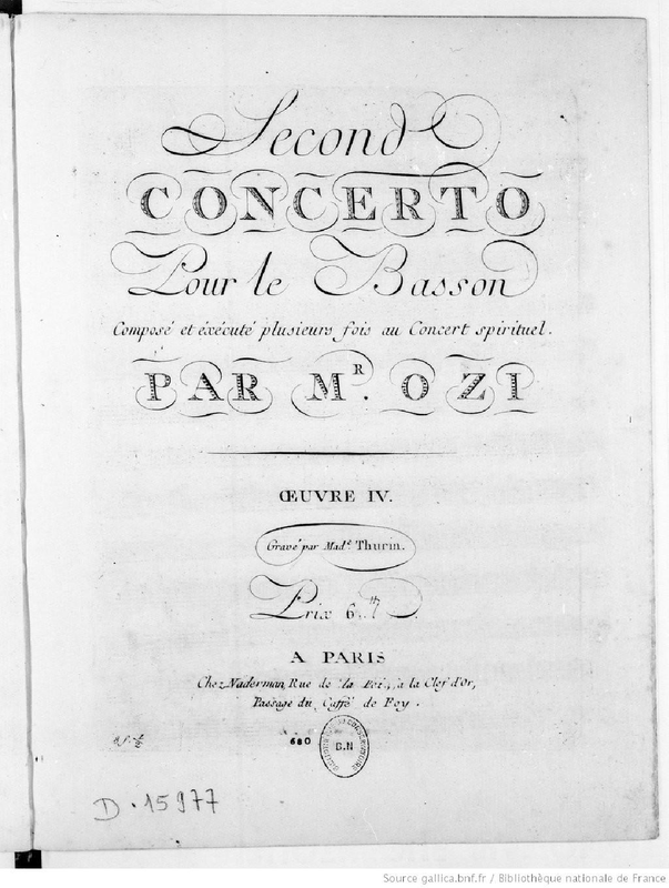 Bassoon Concerto No.2 in C major, Op.4 (Ozi, Étienne) IMSLP