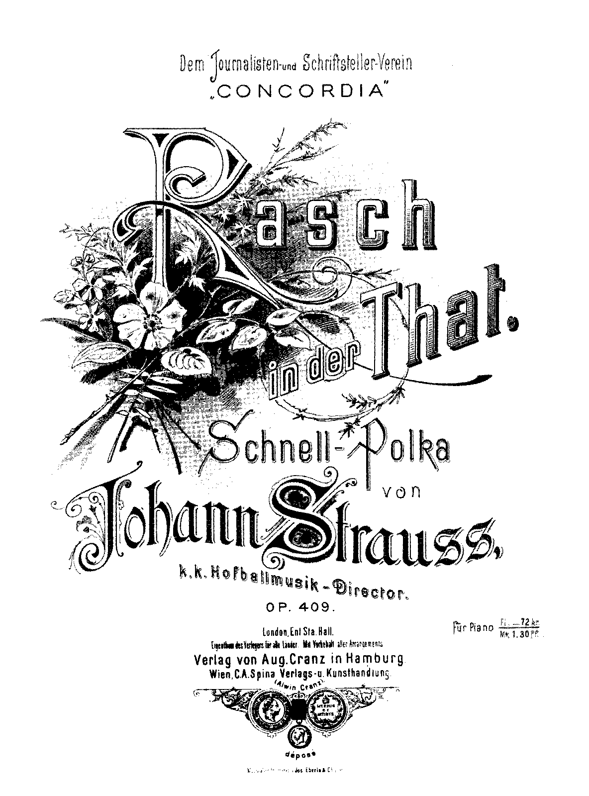 Rasch in der Tat!, Op.409