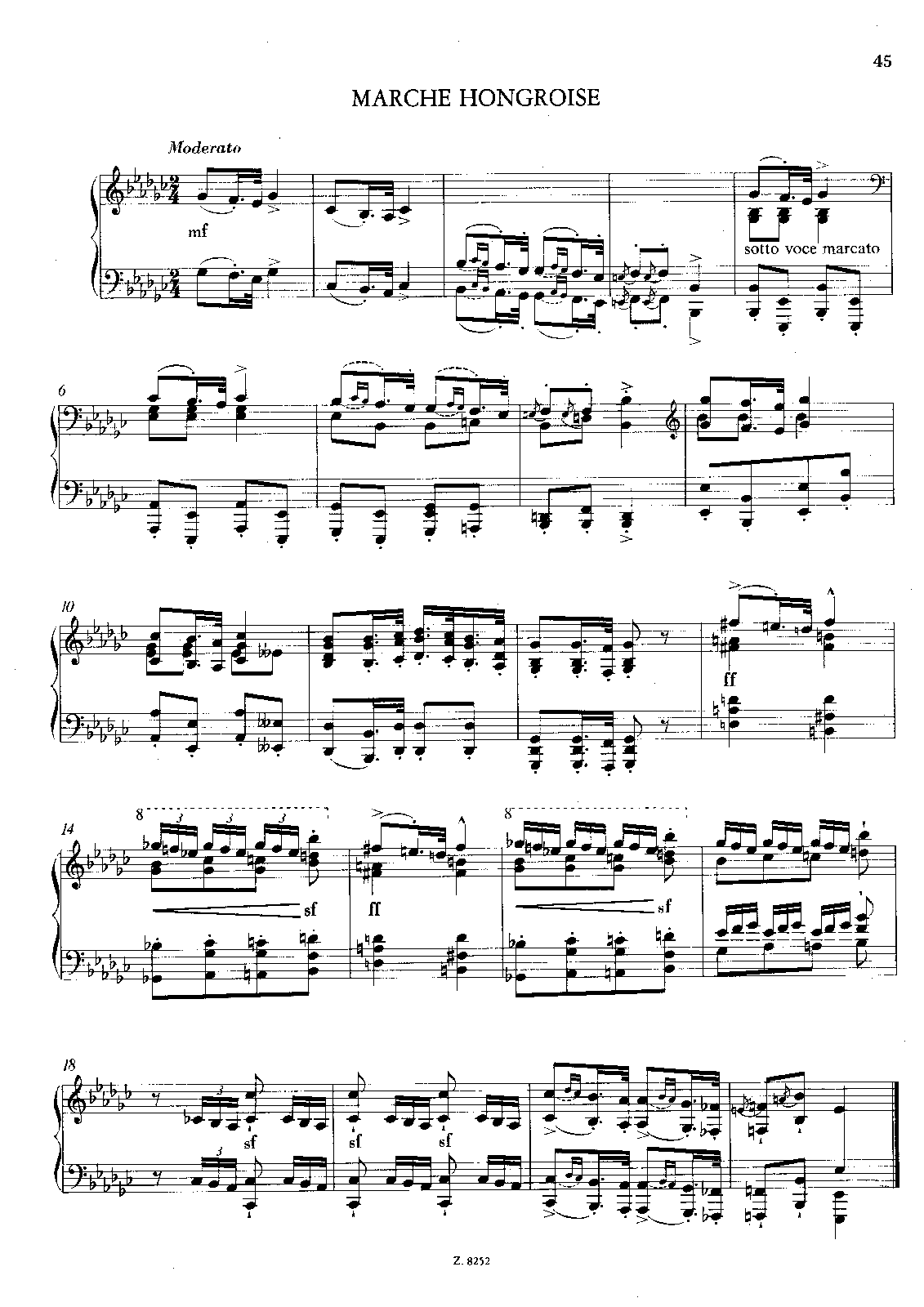 Marche hongroise, S.233b