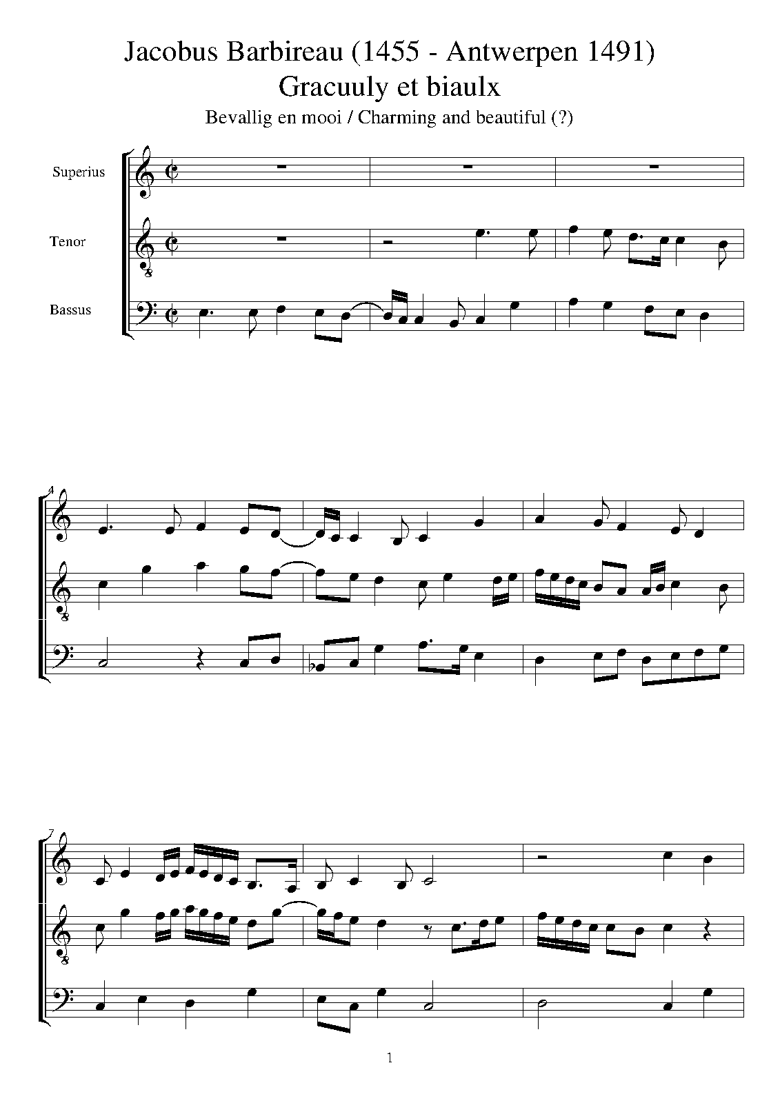 Gracioulx et biaulx (Barbireau, Jacobus) IMSLP