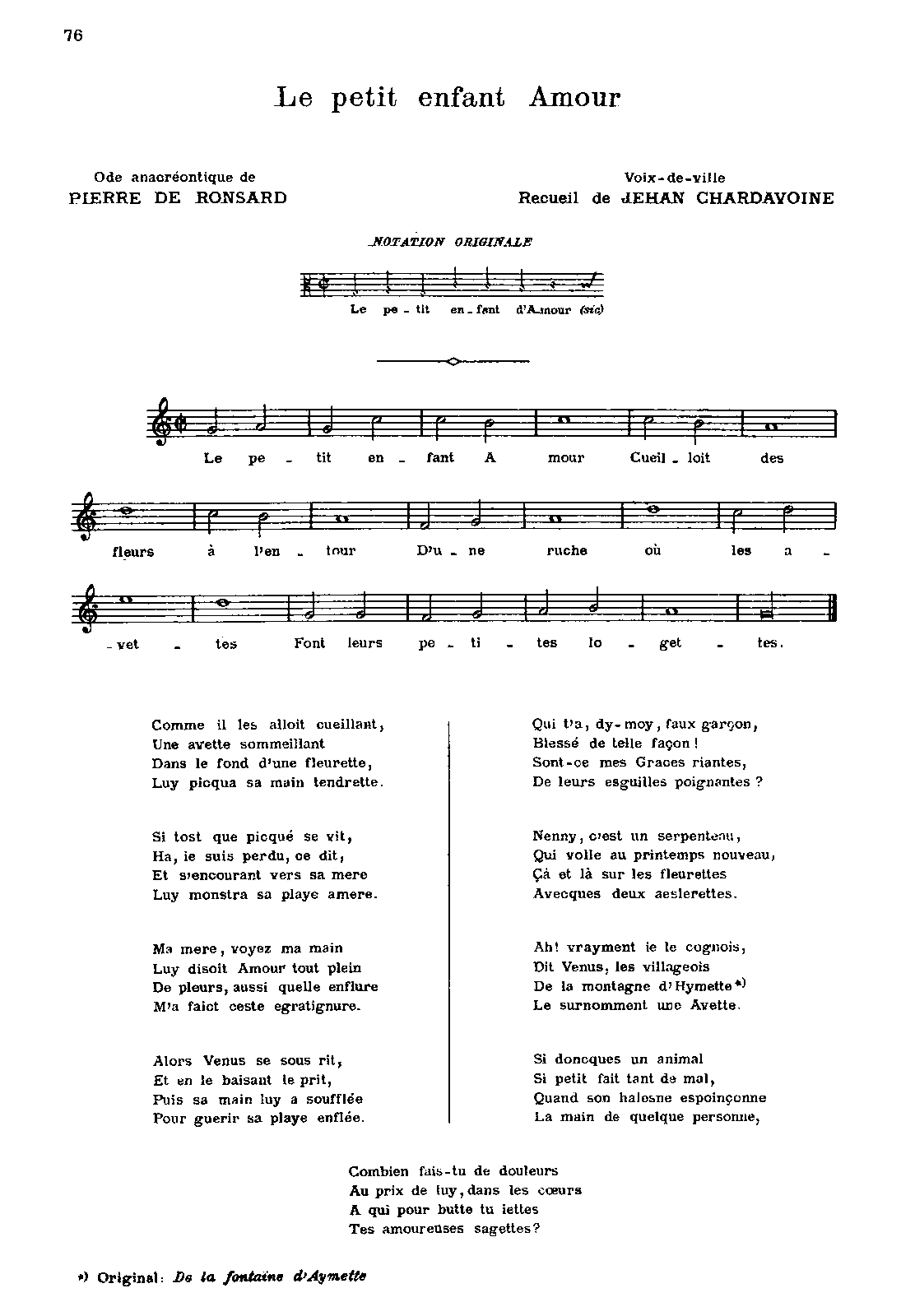 Le petit enfant amour (Chardavoine, Jehan) IMSLP