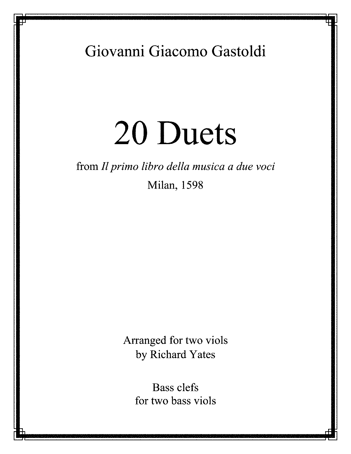 Il primo libro della musica a due voci (Gastoldi, Giovanni Giacomo) - IMSLP