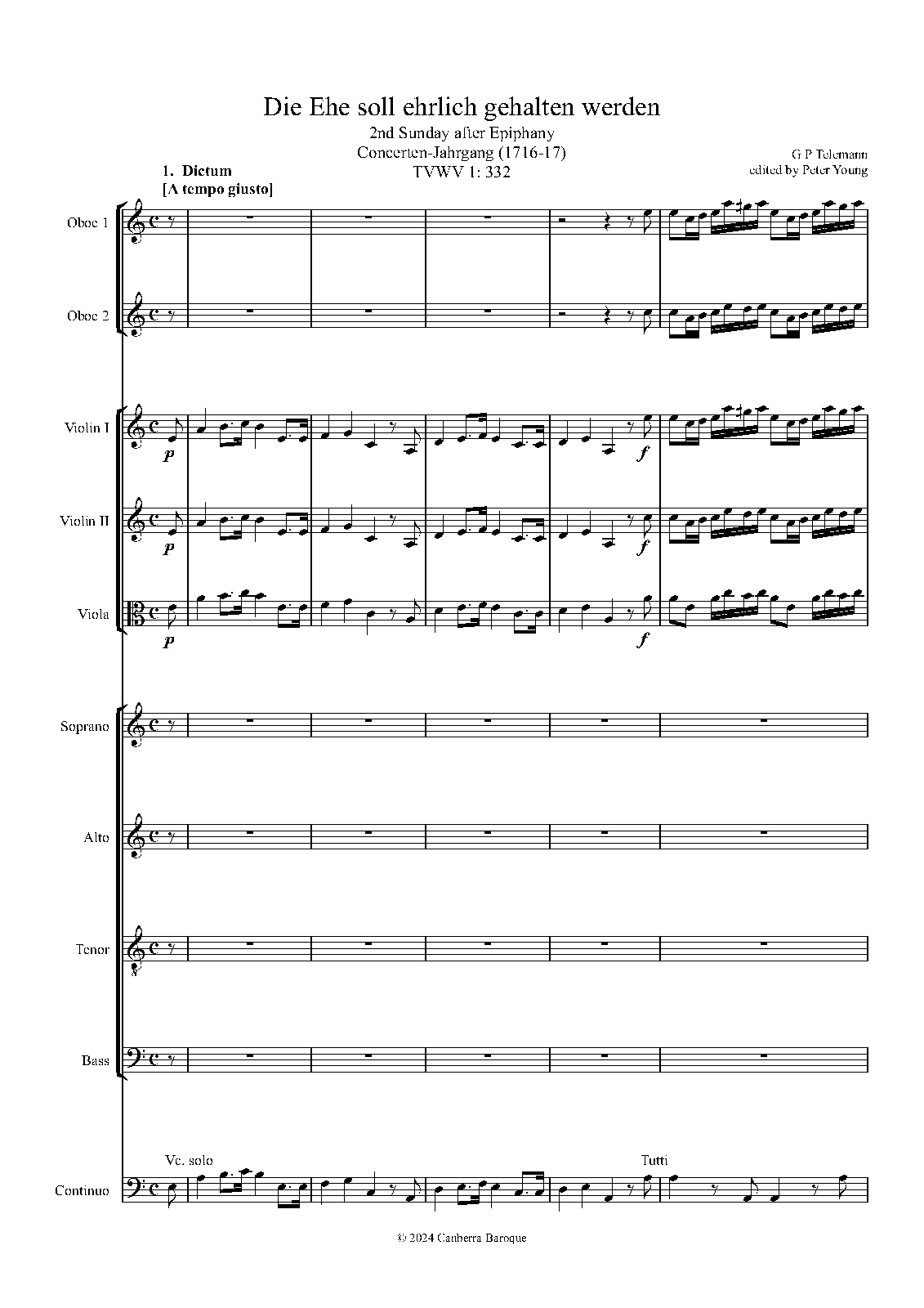 Die Ehe soll ehrlich gehalten werden, TWV 1:332
