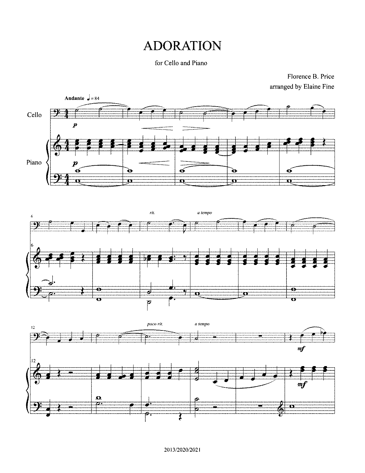 Adoration (Price, Florence) - IMSLP: Free Sheet Music PDF Download