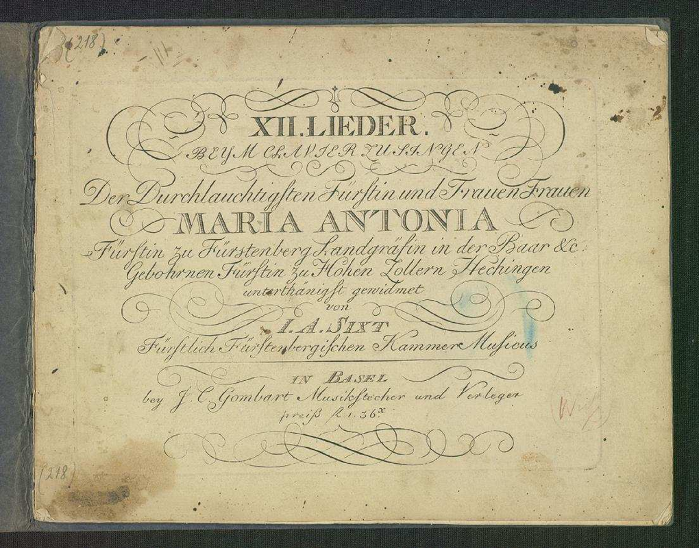 12 Lieder beym Clavier zu singen