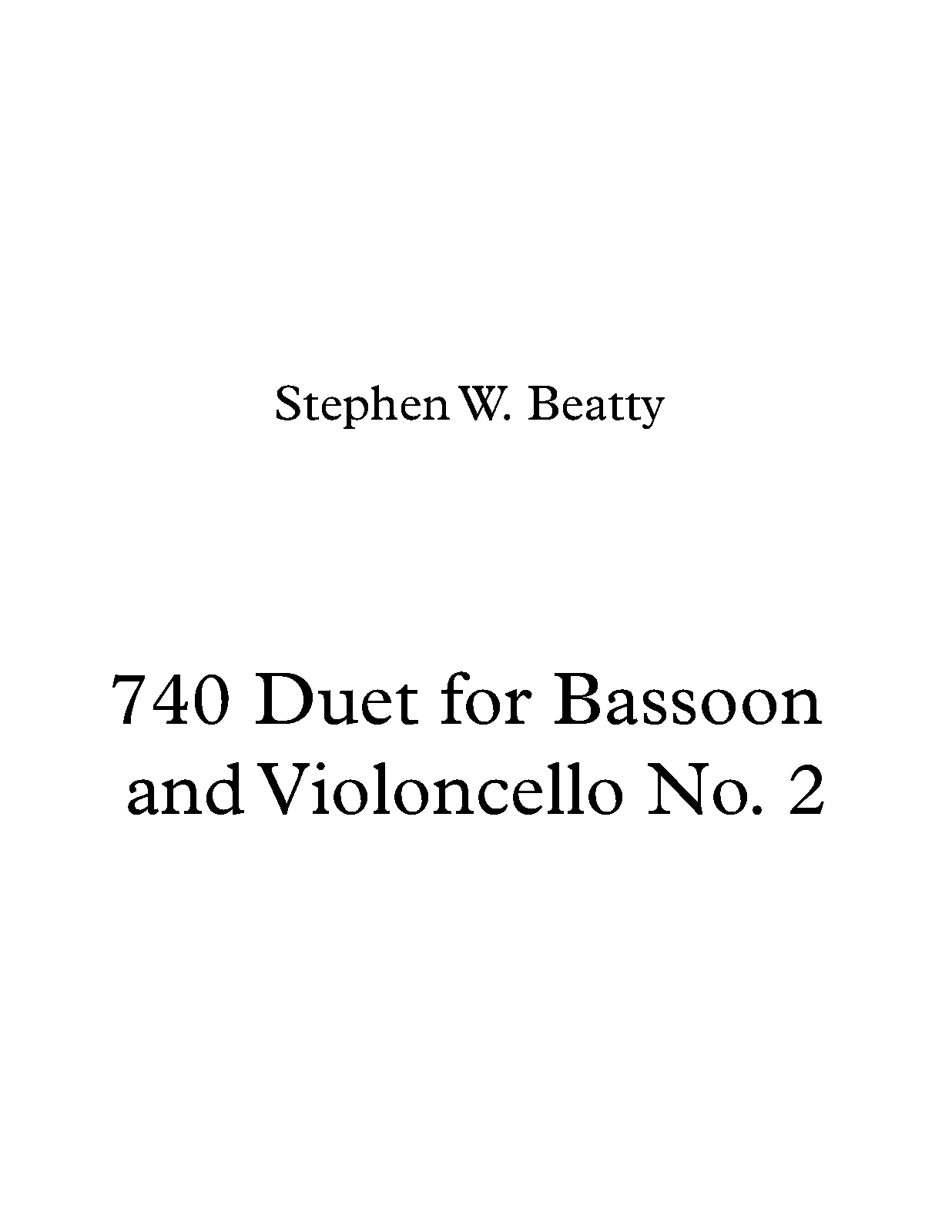 Duet for Bassoon and Cello, Op.740 (Beatty, Stephen W.) IMSLP