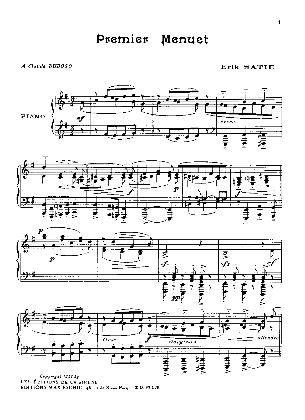 Premier menuet (Satie, Erik) - IMSLP