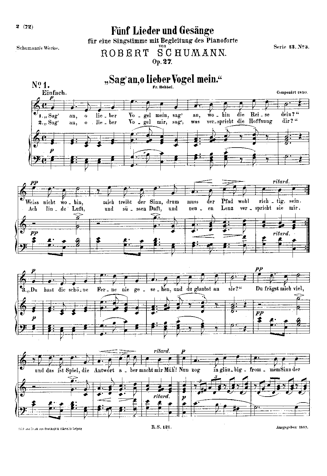 Lieder und Gesänge, Vol.I