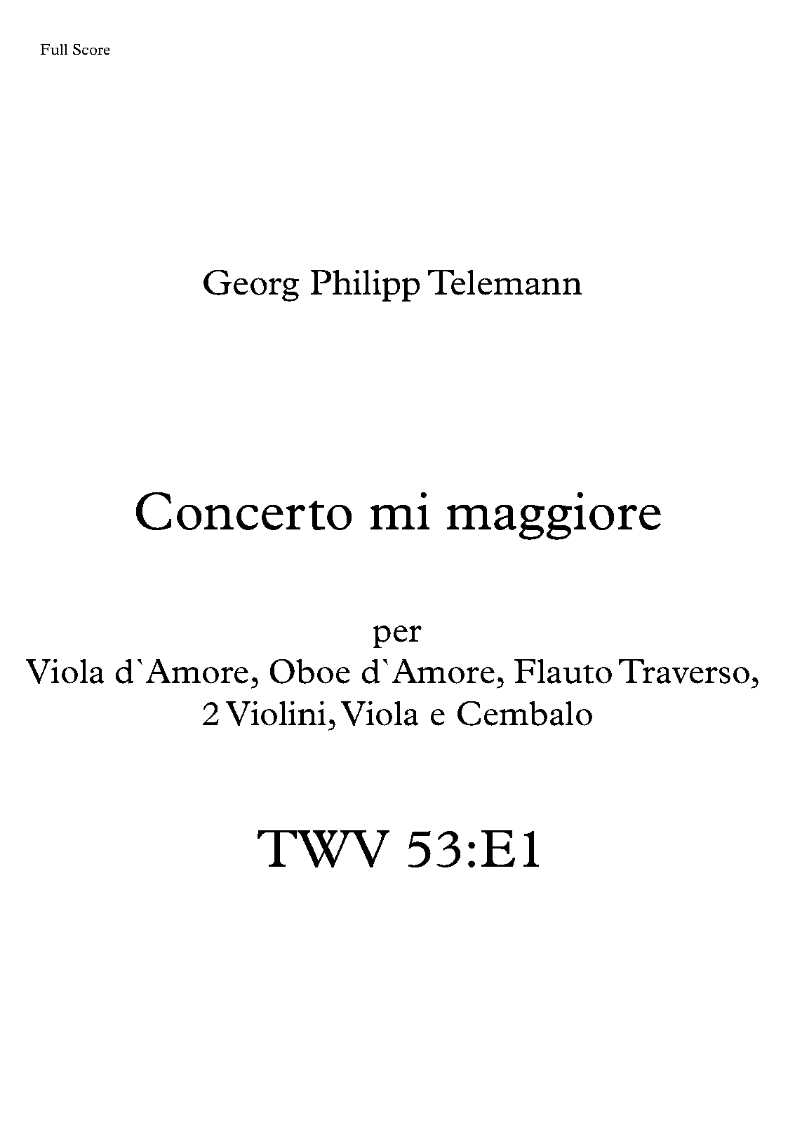 Concerto for Viola d'amore, Oboe d'amore and Flute, TWV 53E1 (Telemann