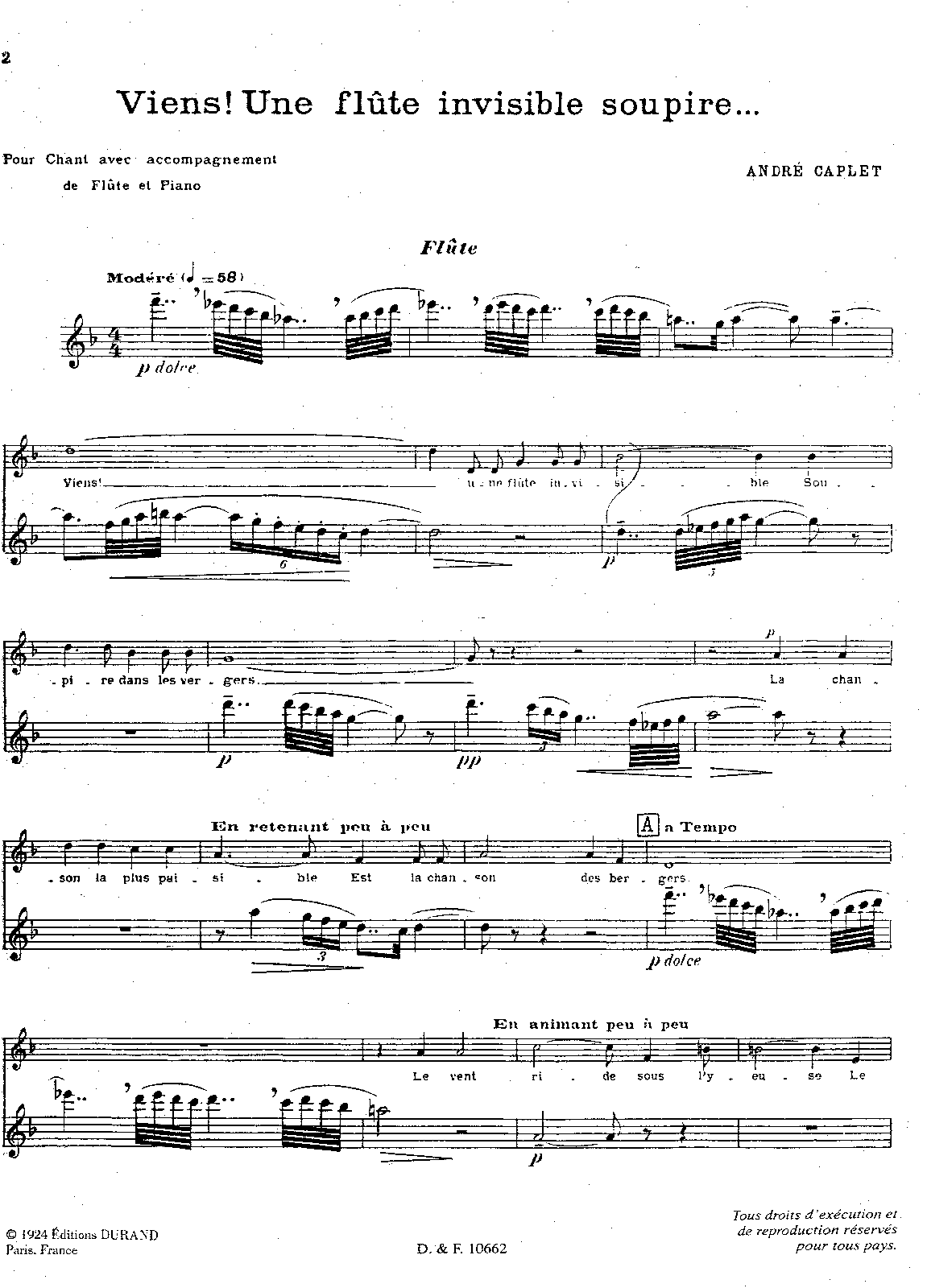 Viens! Une flûte invisible soupire (Caplet, André) IMSLP