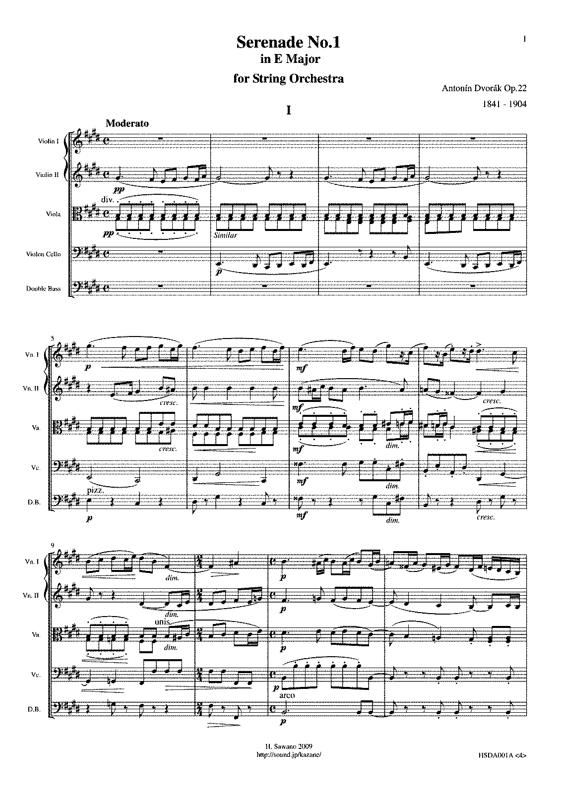 Serenade for Strings, Op.22 (Dvořák, Antonín) IMSLP Free Sheet Music