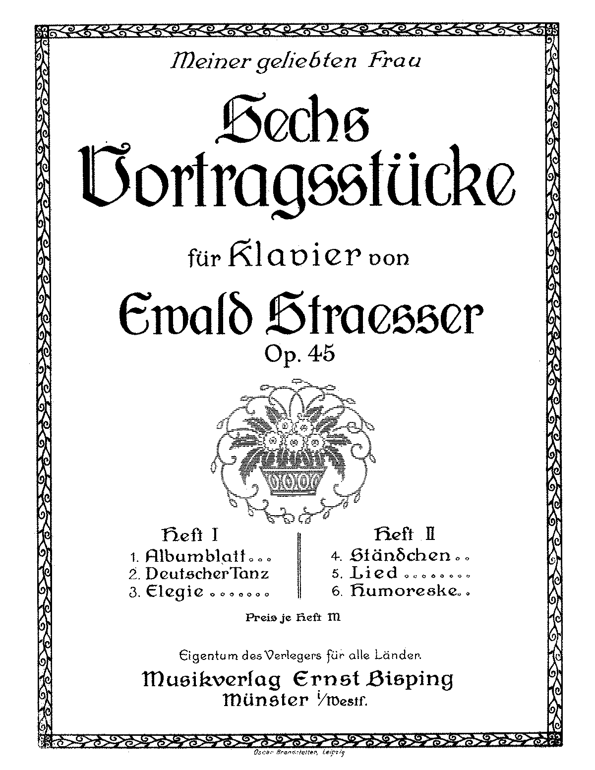 6 Vortragsstücke, Op.45 (Straesser, Ewald) - IMSLP