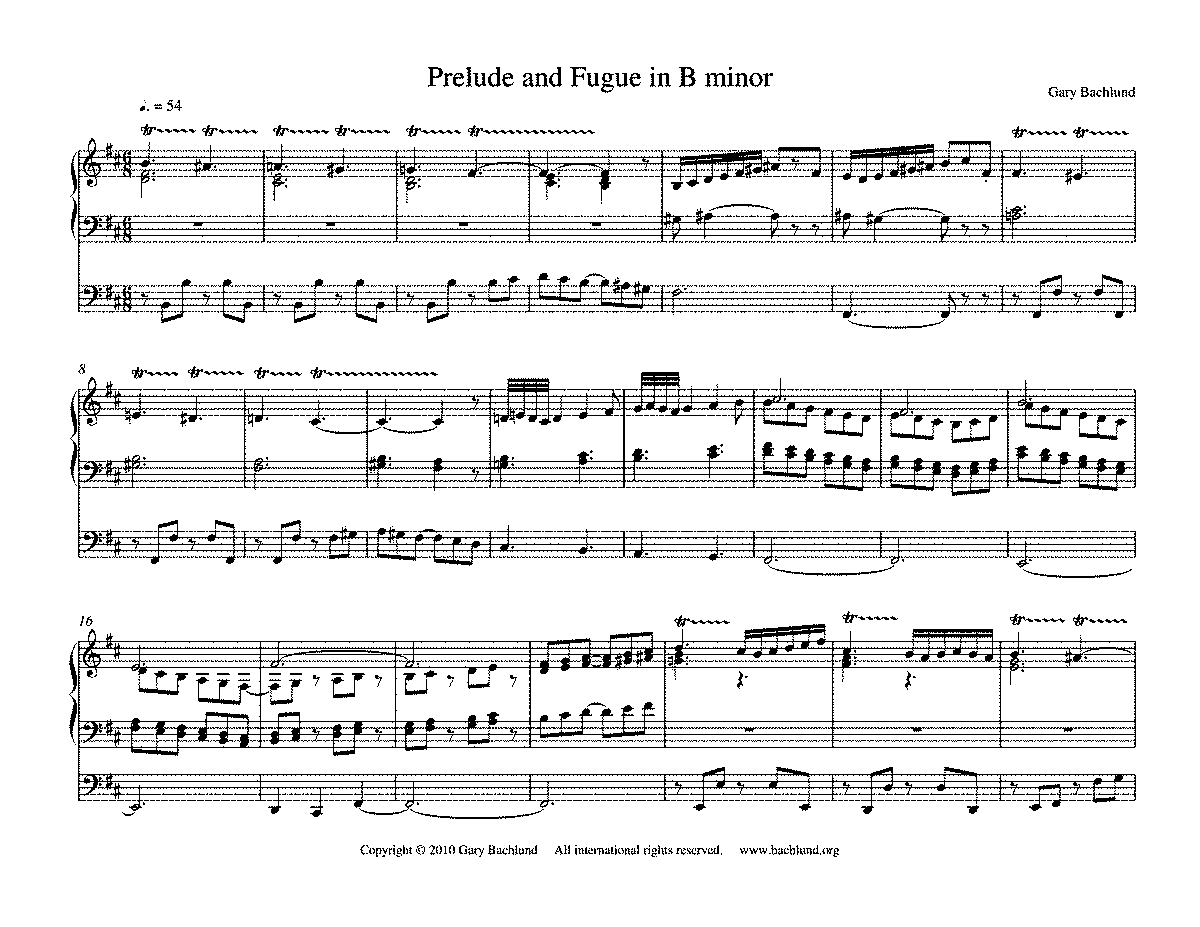 bach prelude and fugue in b flat minor