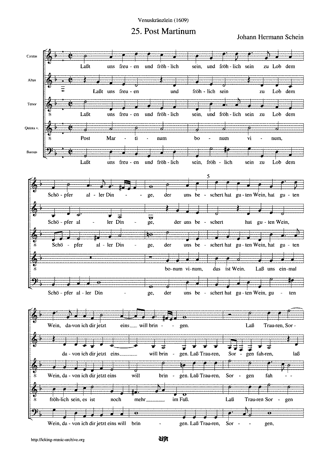 Post Martinum bonum vinum (Schein, Johann Hermann) - IMSLP