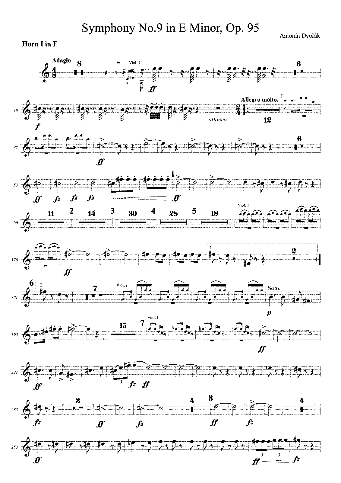 Symphony No.9, Op.95 (Dvořák, Antonín) - IMSLP: Free Sheet Music PDF ...