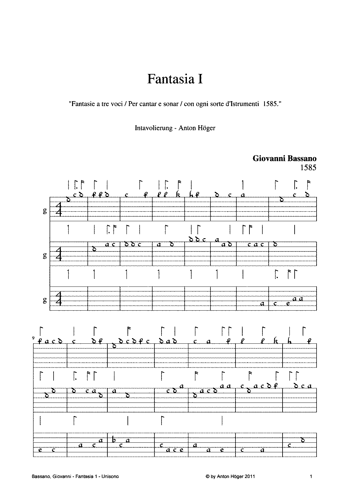 A Collection of Italian Lute Trios (Höger, Anton) IMSLP Free Sheet