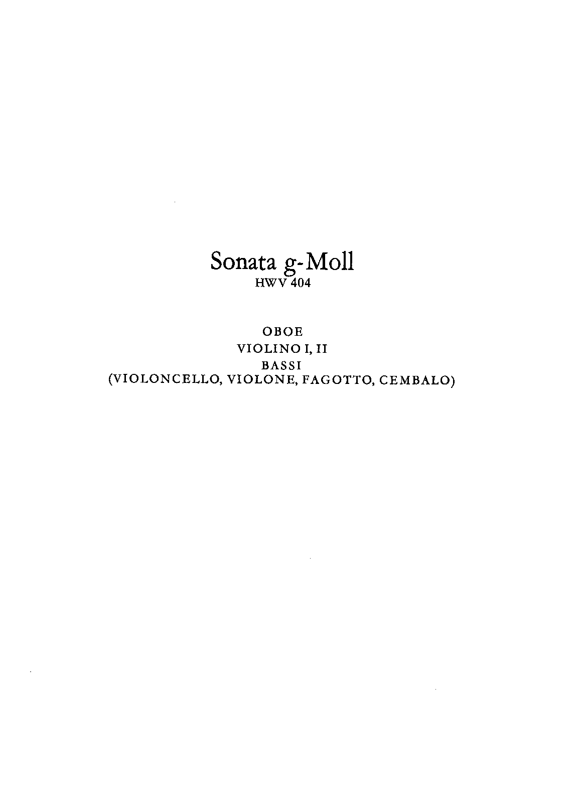 Trio Sonata in G minor