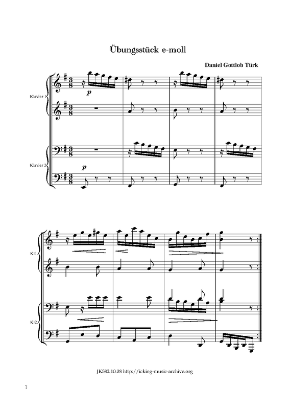 Übungsstück in E minor (Türk, Daniel Gottlob) IMSLP