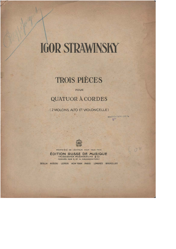 3 Pieces for String Quartet