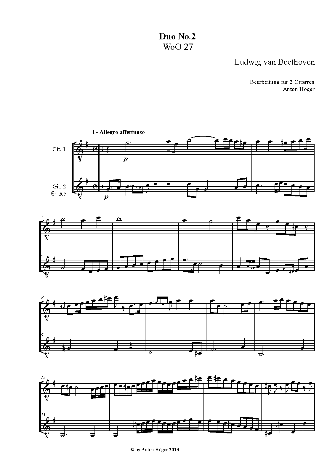 3 Duets for and Bassoon, WoO 27 (Beethoven, Ludwig van