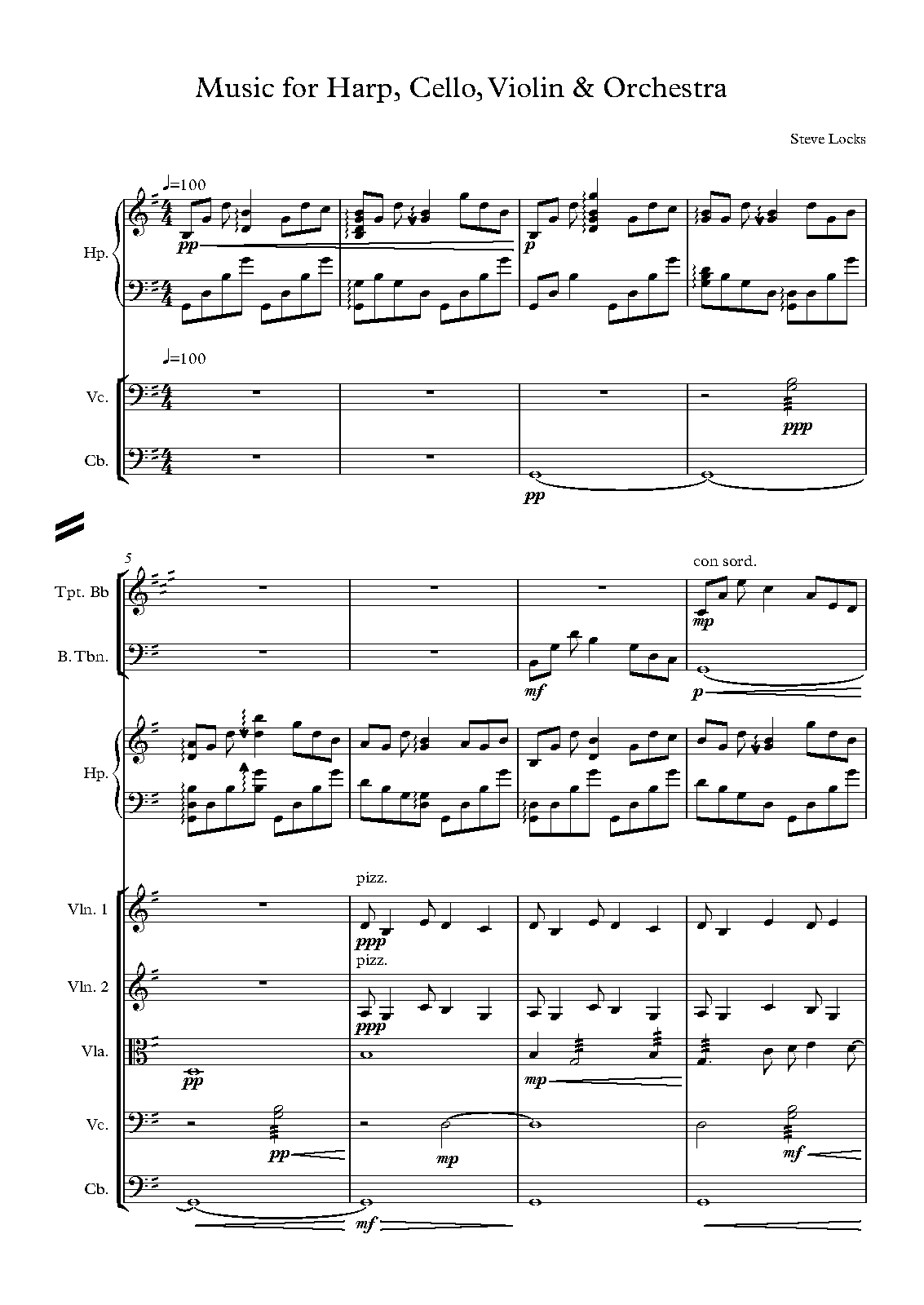 Music for Harp, Violin, Cello and Orchestra (Locks, Stephen Mark) IMSLP