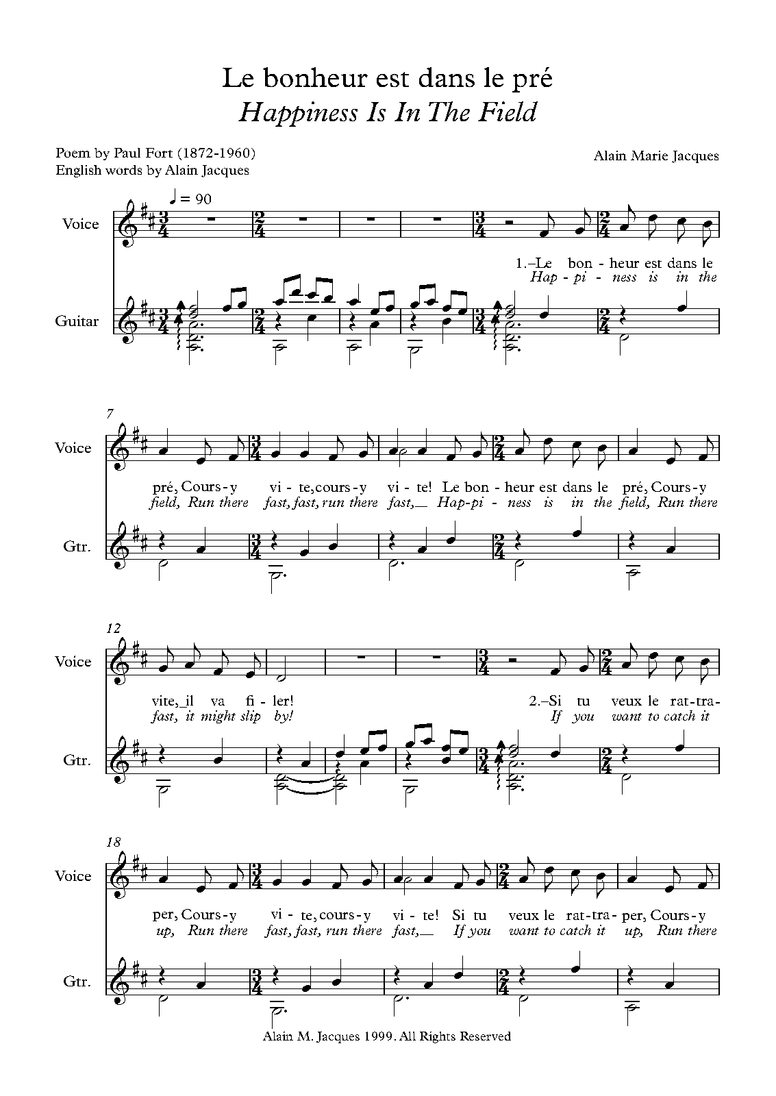 Le bonheur est dans le pré (Jacques, Alain M.) IMSLP