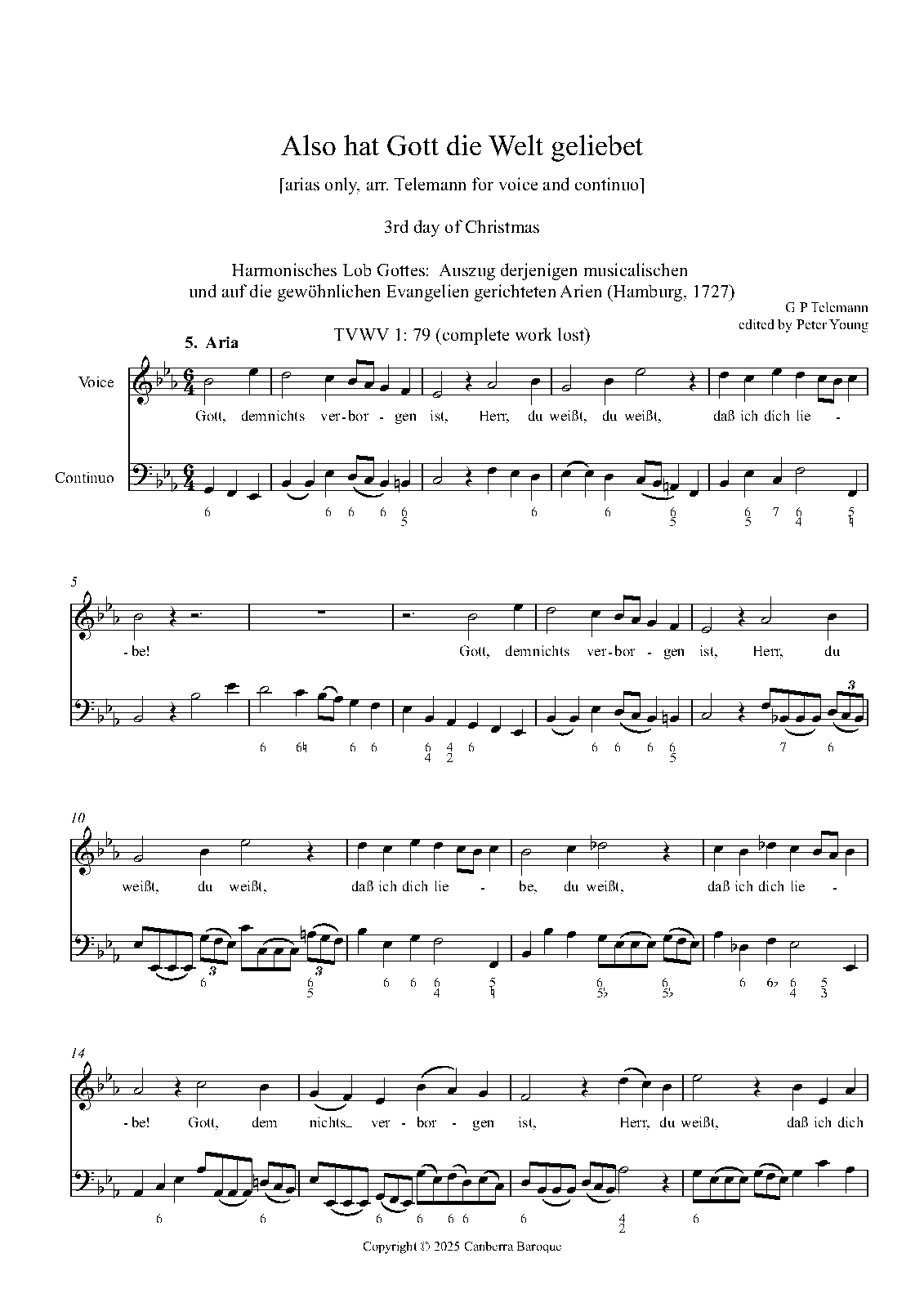 Also hat Gott die Welt geliebet