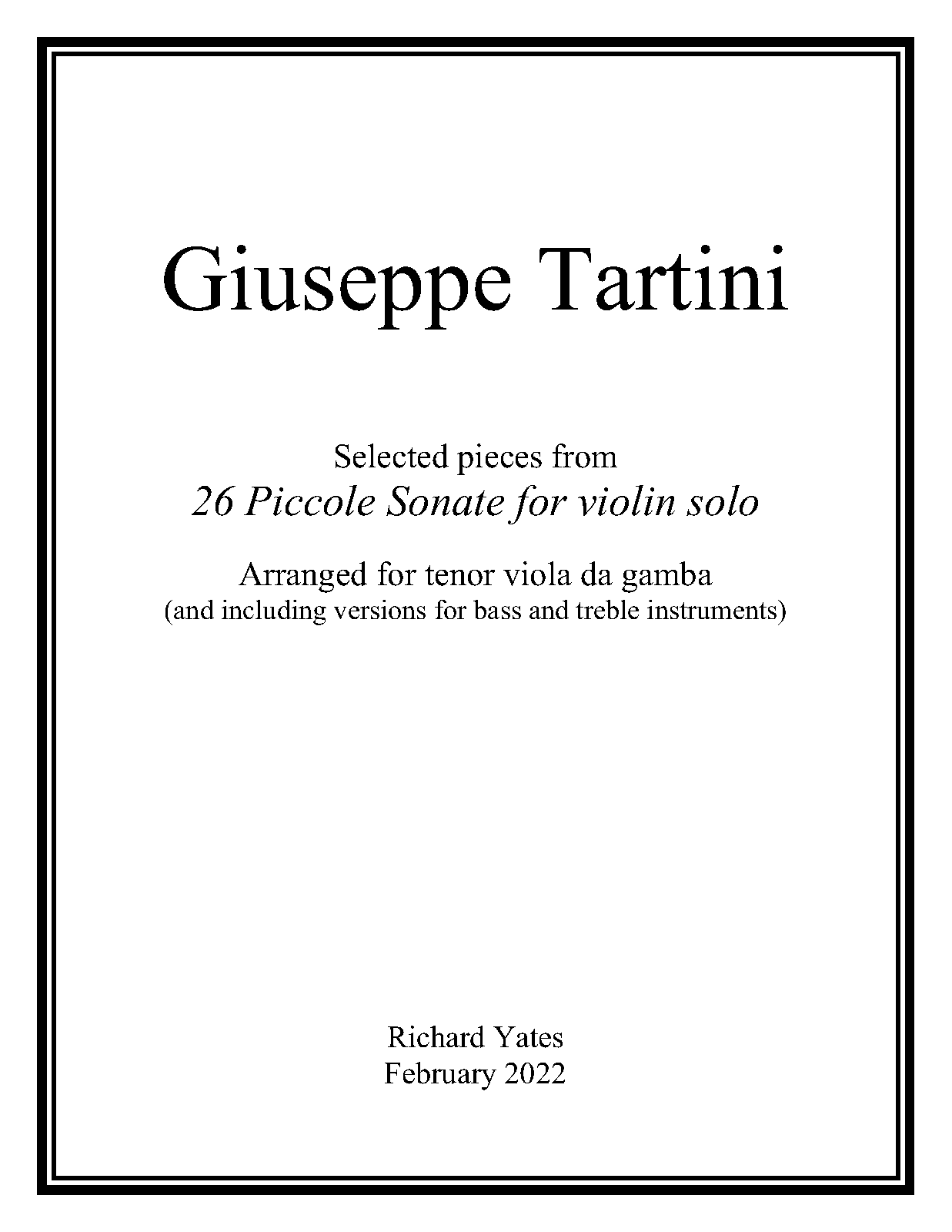 26 Violin Sonatas (Tartini, Giuseppe) - IMSLP