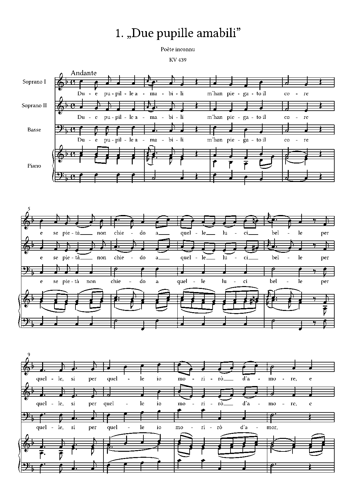Due pupille amabili, K.439 (Mozart, Wolfgang Amadeus) - IMSLP