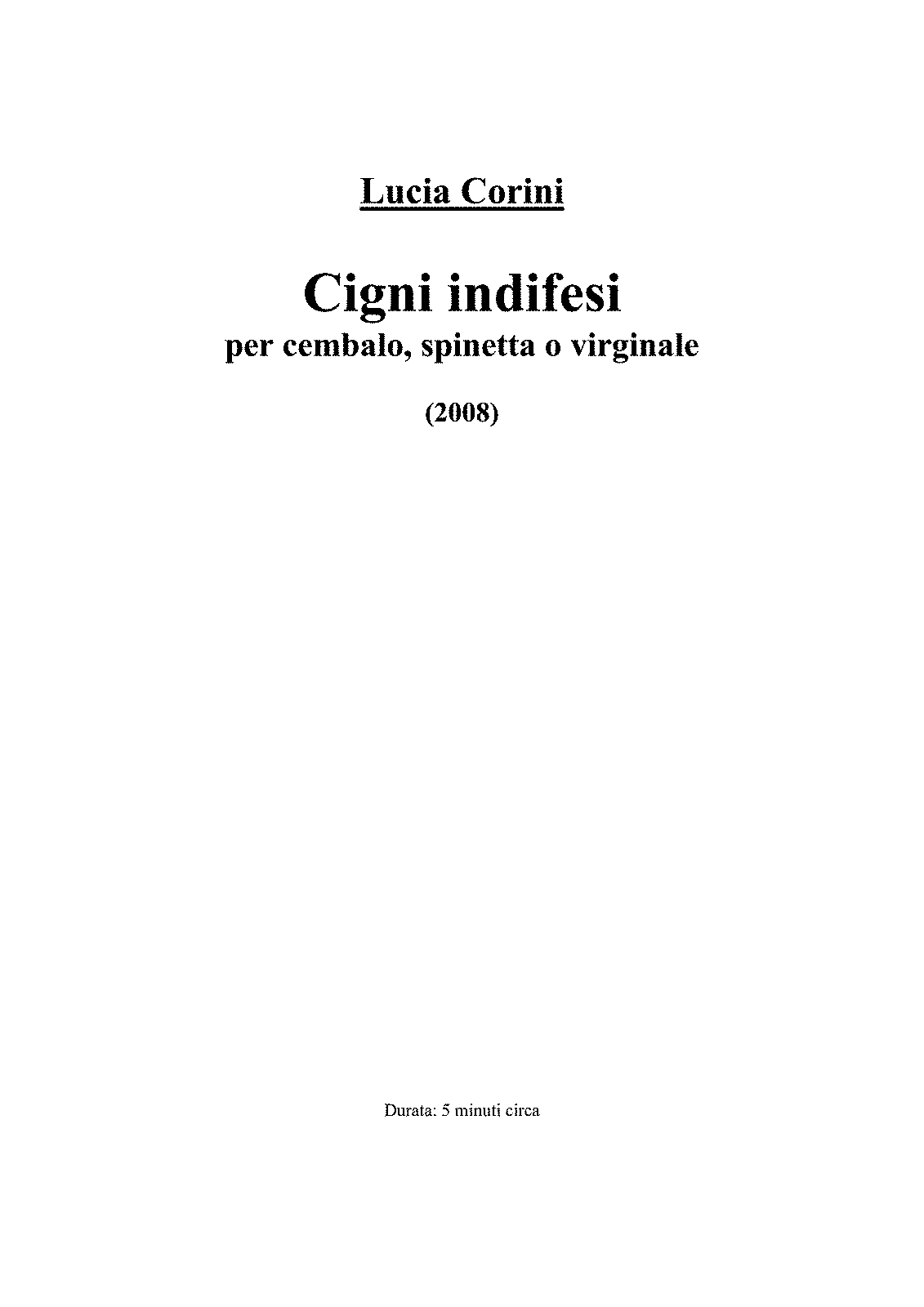 Cigni indifesi (Corini, Lucia) - IMSLP