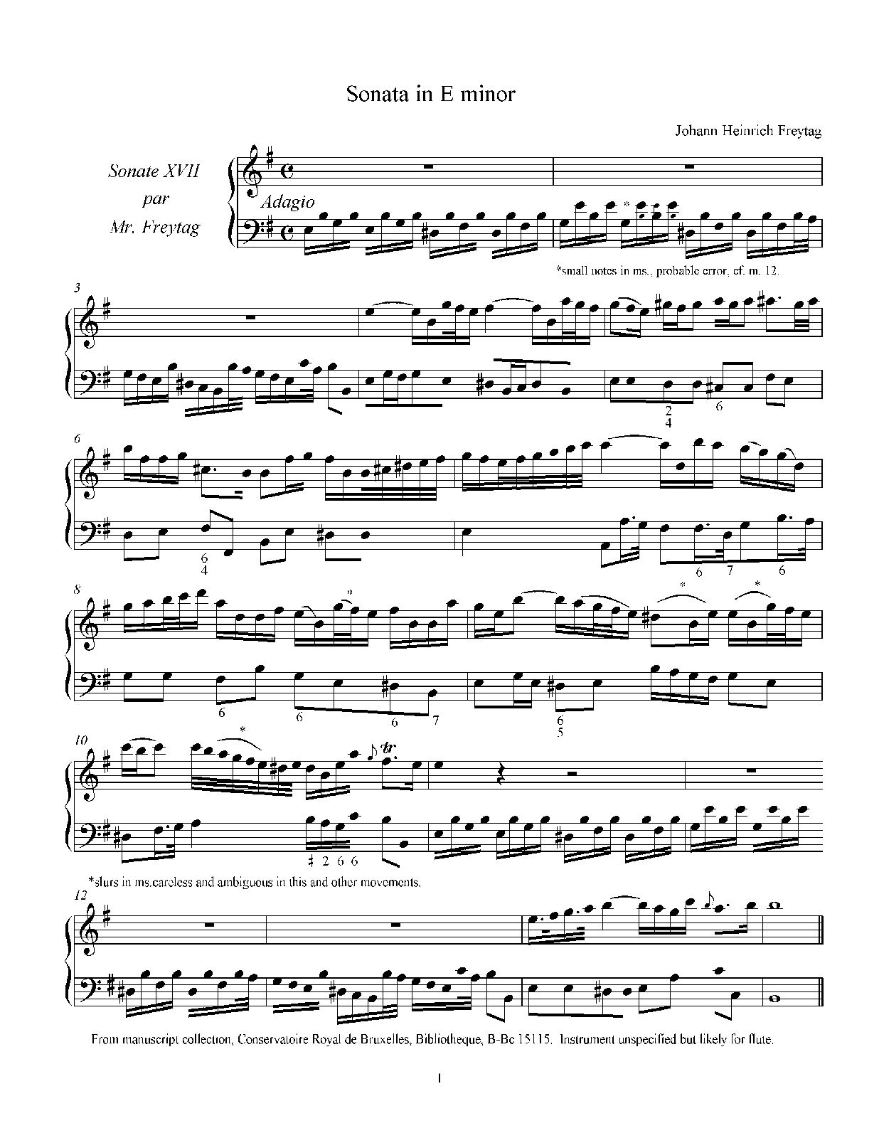 Flute Sonata in E minor (Freytag, Johann Heinrich) IMSLP