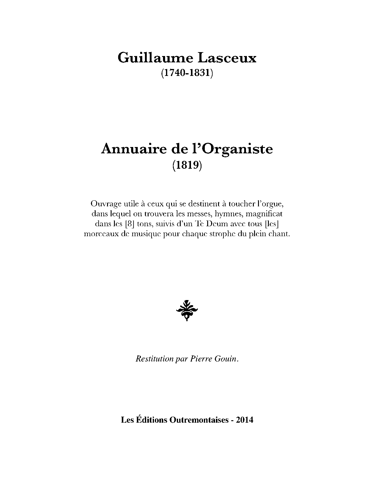 Annuaire de (Lasceux, Guillaume) IMSLP