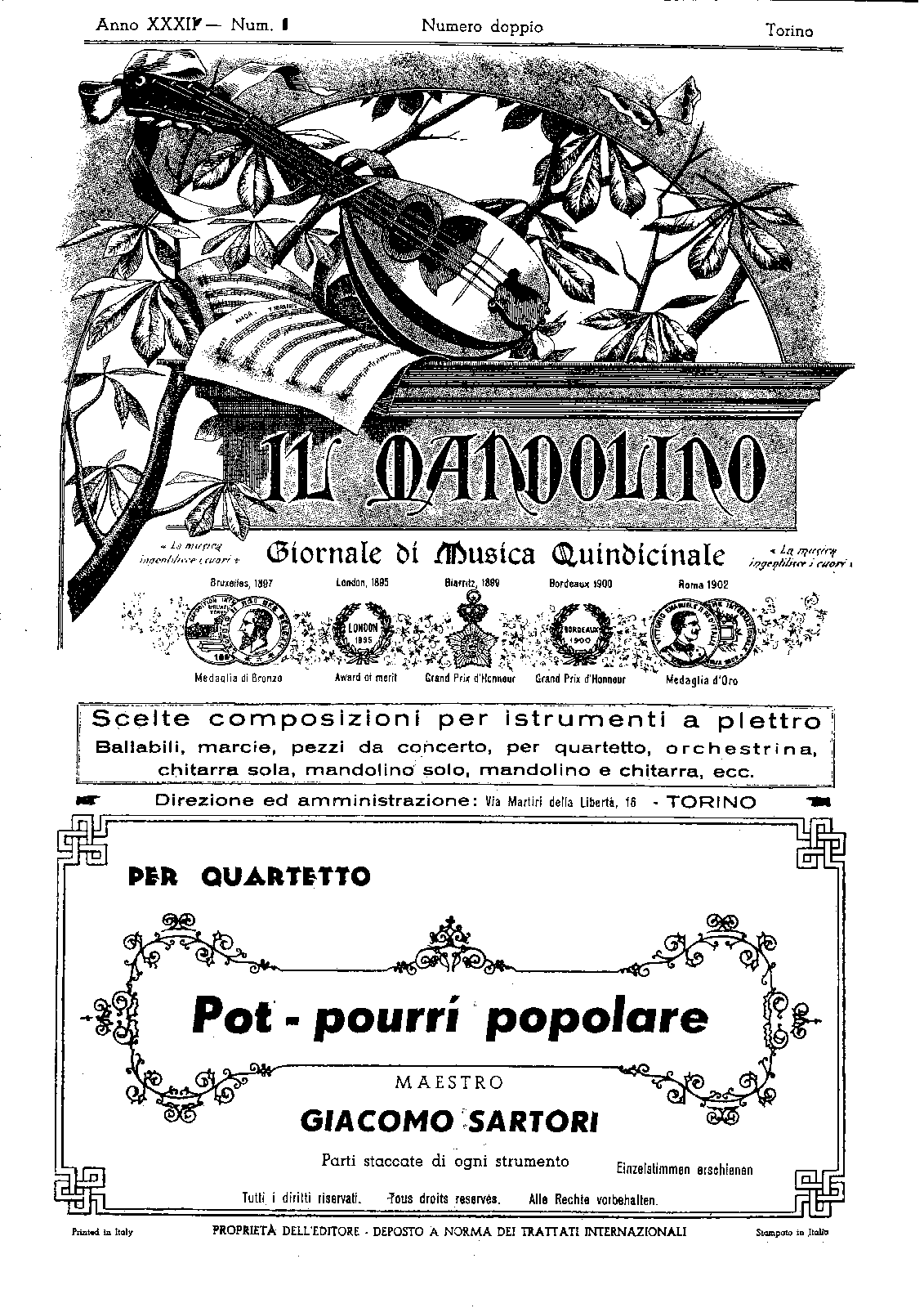 PotPourri Popolare (Sartori, IMSLP