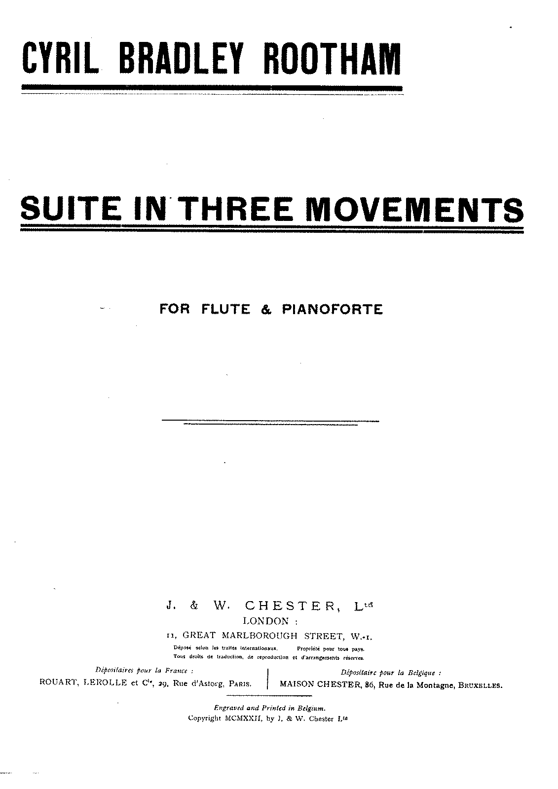 Suite In Three Movements, Op.64 (rootham, Cyril Bradley) - Imslp