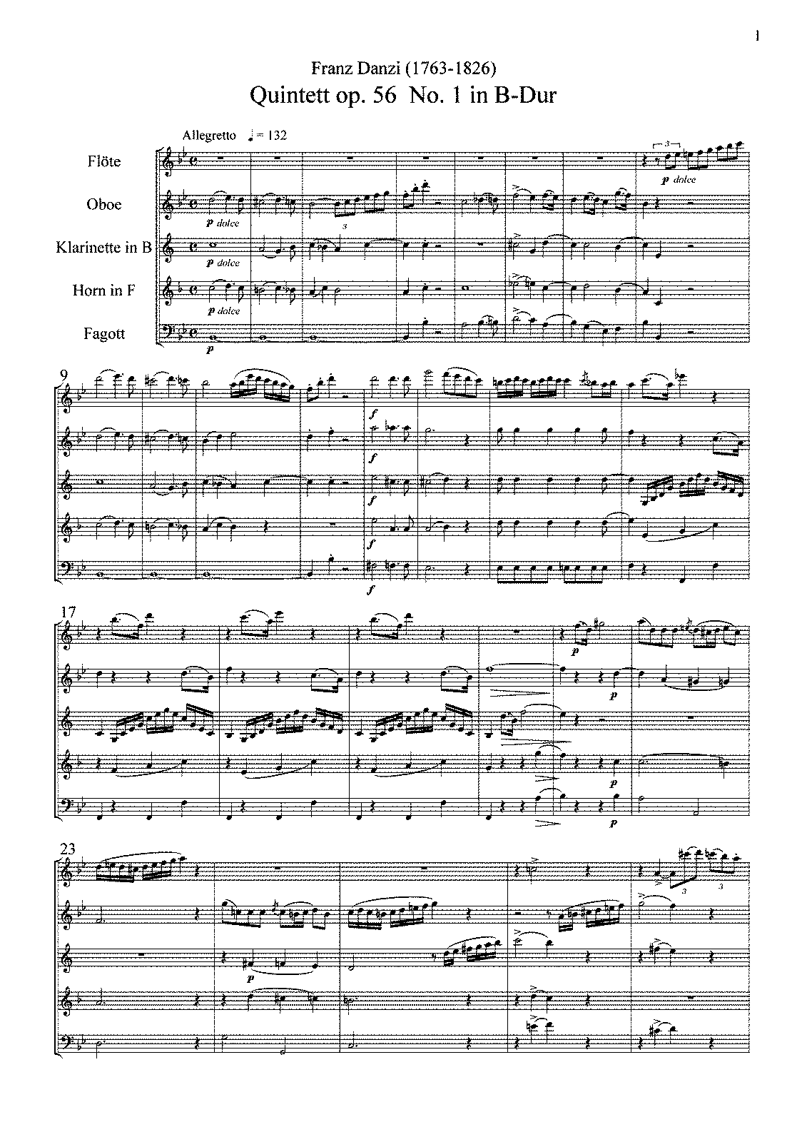 3 Wind Quintets, Op.56 (Danzi, Franz) IMSLP Free Sheet Music PDF