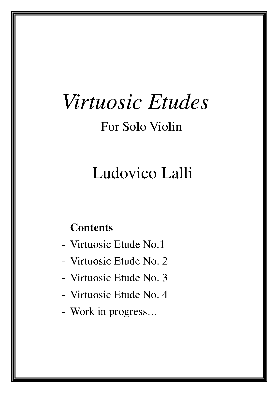 Virtuosic Etudes for Solo Violin (Lalli, Ludovico) IMSLP
