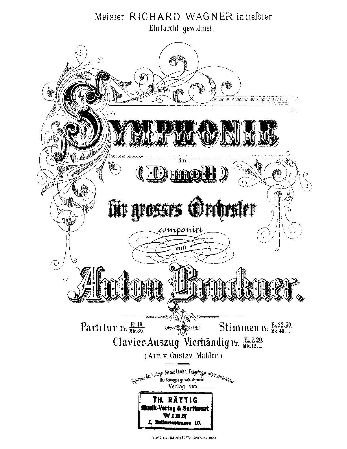 Symphony No.3 in D minor, WAB 103 (Bruckner, Anton) - IMSLP: Free Sheet ...