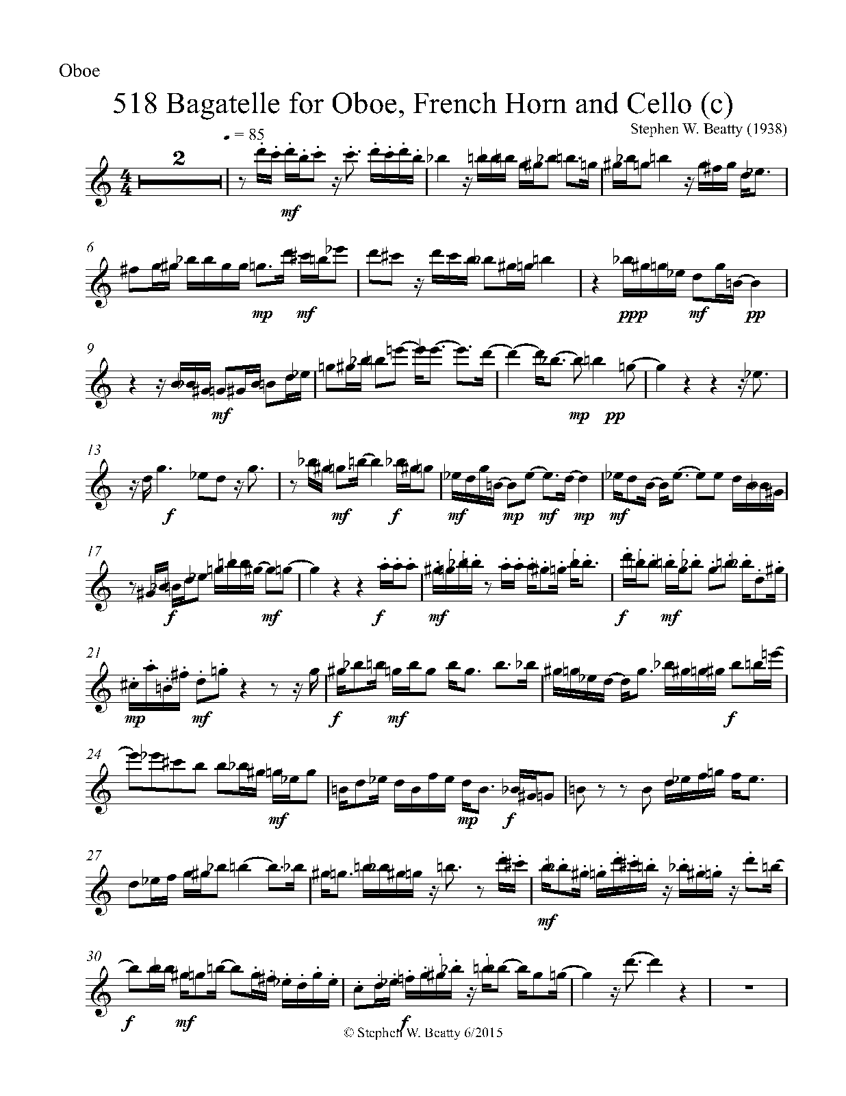 Bagatelle for Oboe, Horn and Cello, Op.518 (Beatty, Stephen W.) IMSLP
